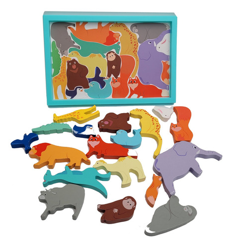 Rompecabezas 3d Figuras Animales Frutas Y Números Montessori