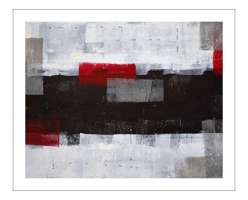 Lamina Fine Art Abstracto Rojo Y Gris 65x80 Myc