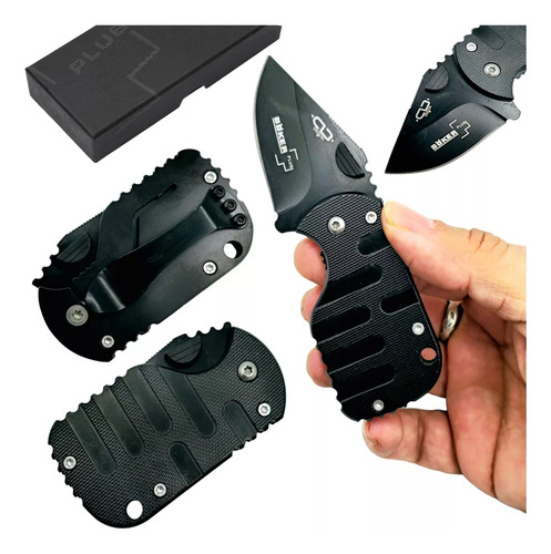Mini Canivetetático Böker Plus Subcom Black Com Clip Bolso