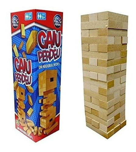 Jogo Caiu Perdeu Torre Madeira Equilíbrio Brinquedo Menino Menina