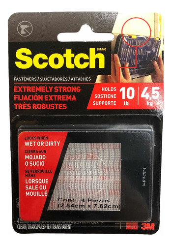 2x Set Sujetadores Transparentes 3m Scotch Fijación Extrema