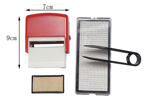Kit De Sellos De Goma Personalizados Vintage, Pintura Rojo