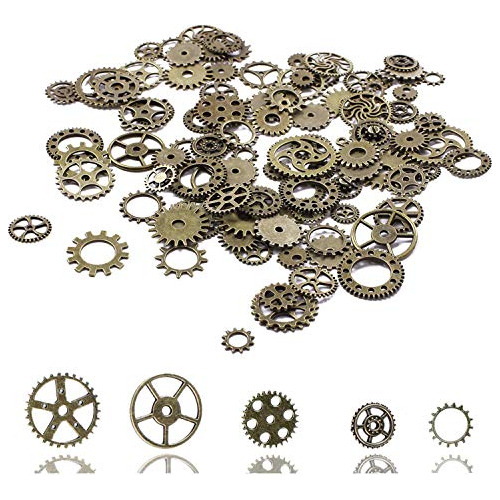 Bihrtc Steampunk Gear Cog Wheel Skeleton Clock Watch Pendant