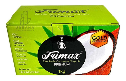 Carvão De Coco Fumax Para Narguile 1kg Premium