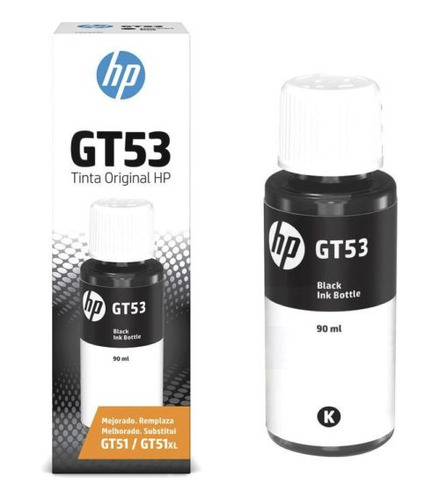 Botella De Tinta Hp Gt53 Negro Original 90 Ml