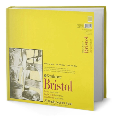 Strathmore Bristol Block Dibujo 20 Hojas 14x17 (35.5x43 Cms)