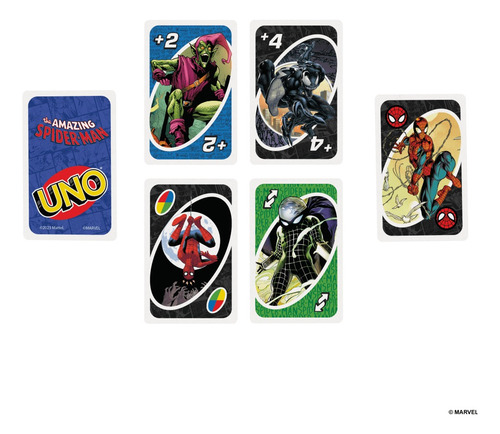 Uno Juego De Cartas Marvel Spider-man Hombre Araña