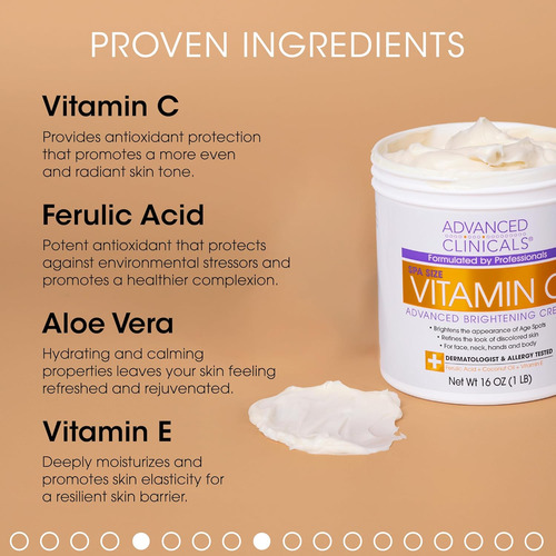 Advanced Clinicals Crema Iluminadora De Vitamina C + 10% Áci