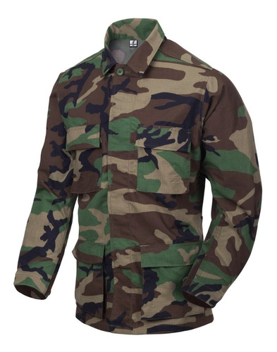 Chaquetilla Táctico Corte Bdu Camuflado Woodland-selva