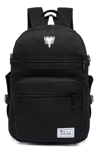 Mochila Casual Feminina Escolar Notebook Reforçada Cor Preto Desenho do tecido Liso