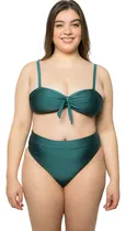 Comprar Malla Bikini Mujer Top Nudo Vedetina Tiro Alto Traje De Baño