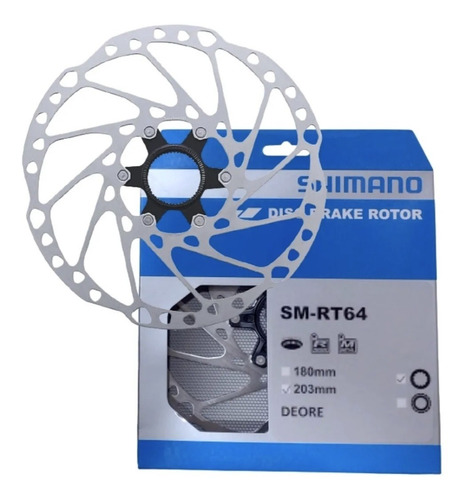 Disco Rotor Freio Shimano Rt64 203mm Center Lock C/ Trava