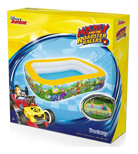 Piscina Inflable Rectangular Mickey Mouse P Niños 2.62x1.75m