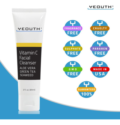 Yeouth Limpiador Facial Con Vitamina C Con Aloe Vera Momento de aplicación Día/Noche Tipo de piel Todo tipo de piel