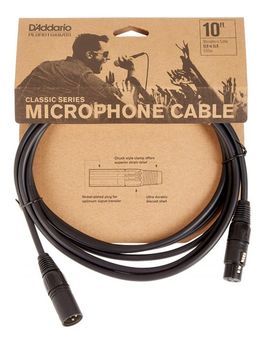 Daddario Pw-cmic-10 Cable Micrófono 3 Mts Xlr A Xlr