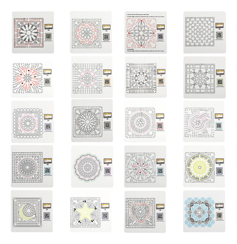 Tarjetas De Crochet Cuadrado De Crochet, Gráficos De