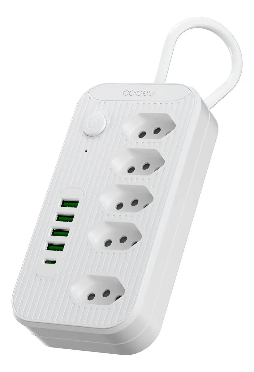 Extensão Coibeu Wkc-541 10 Tomadas 2m 4 Usb Bivolt Cor Brancn Pro