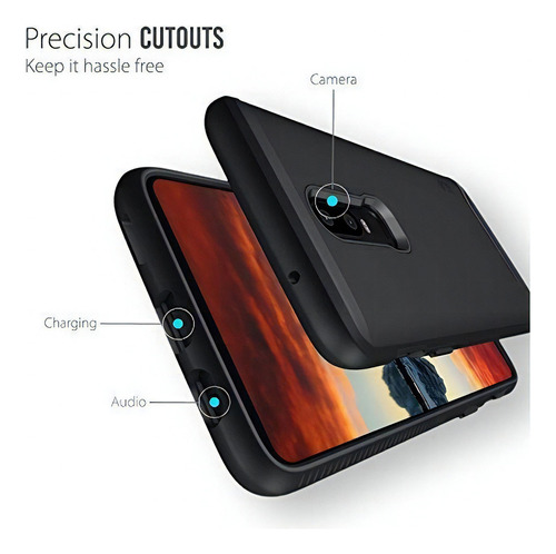 Tudia Dualshield Diseñado Para Oneplus 6 Caso, [merge] A ... Color Negro Mate No Aplica