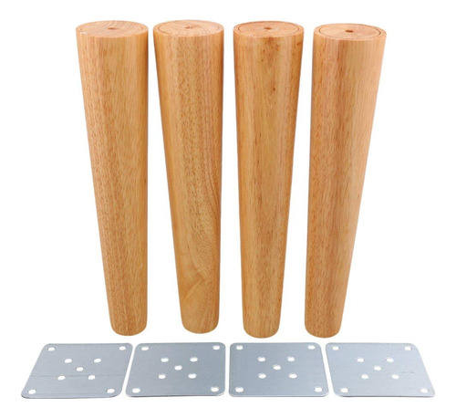 Patas De Sofá De 12 Pulgadas 4pcs Color Madera Cónico Con.