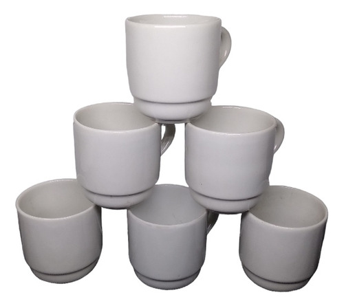 Pocillos Café Porcelana Pozzani X 6 Unidades 