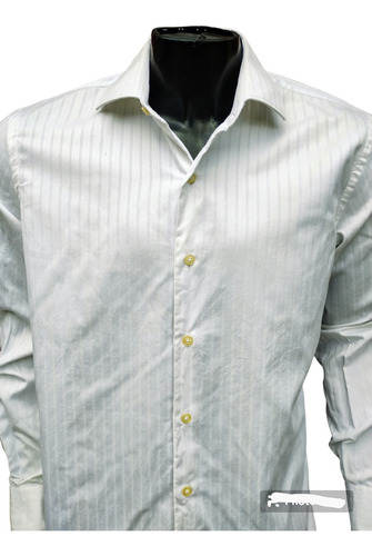 Camisa Rochas Talle 41 Blanca A Rayas 