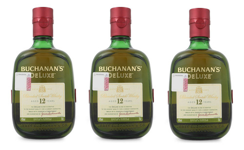 Paquete Whisky Buchanan's Deluxe 12 Blended Scotch 750ml X3
