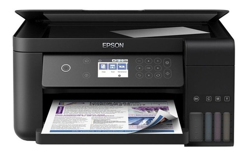 Impressora a cor multifuncional Epson EcoTank L6161 com wifi preta 220V