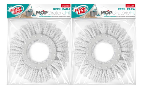 Kit 2 Refil Mop Giratório Fit 5010 Flash Limp Envio Imediato