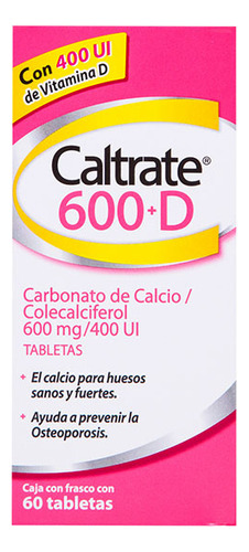 Caltrate 600+d 600mg/400ui Caja Con Frasco 60 Tabletas