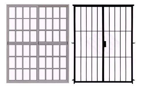 Ventana  Abertura Vidrio Repartido De  240x200  Con Reja 