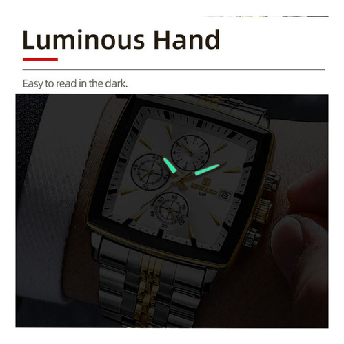 Reloj De Cuarzo Reward Cuadrado Con Cronógrafo