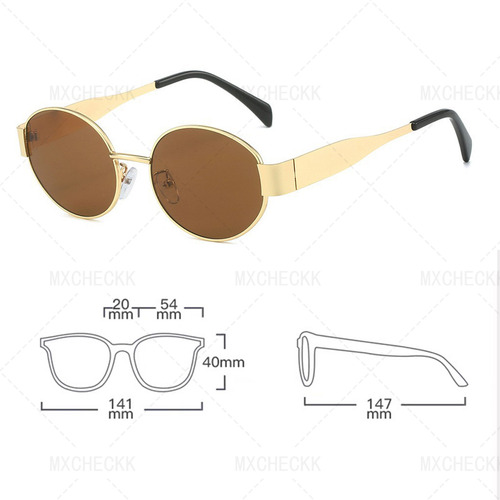 Gafas Sol Ovaladas Retro Para Mujeres Hombre Moda Protección Mxcheckk Lentes De Sol Color Marrón