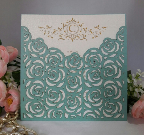 Invitaciones De Boda 15 Años Caladas Rosas Tarjetas Caladas