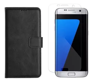 Kit Capa Carteira Para Samsung Galaxy S7 Edge + Pelicula