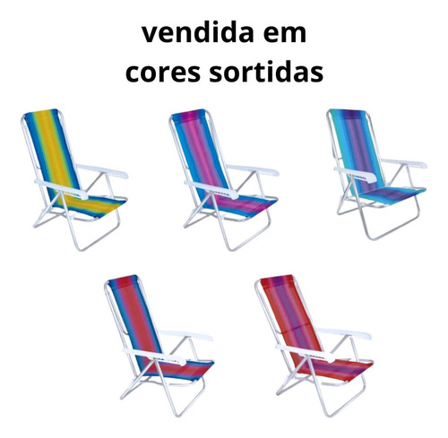 Carrinho Com Avanço + 2 Cadeiras De Praia Alumínio 8 Posç.