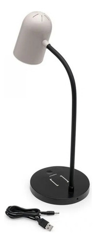 Luminária De Mesa Office Com Carregador Sem Fio Imaginarium Cor Da Cúpula Branco Cor Da Estrutura Preto