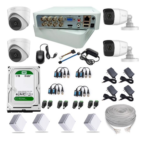 Kit 4 Cámaras Seguridad Con Audio Hilook + Dvr 8 Ch + D.d