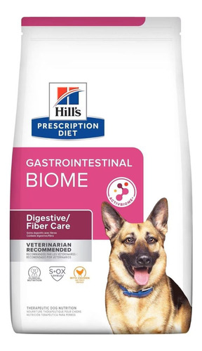 Hills Pet Nutrition Prescription Diet Gastrointestinal Biome alimento para cão adulto sabor Frango em sacola de 8.5lb