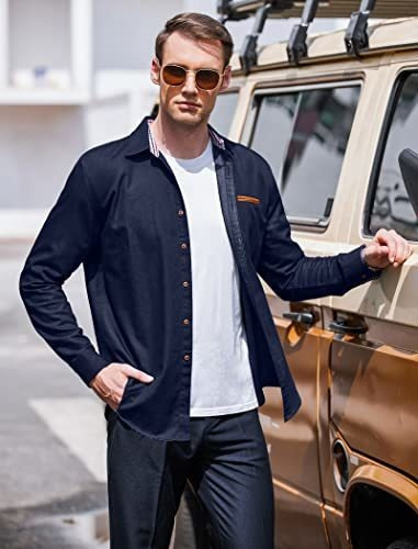 Coofandy Mens Moda Slim Ajuste Camisa Casual, Zbt1p