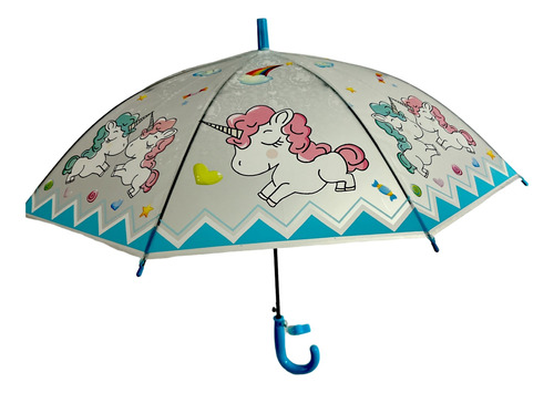 Paragua Unicornio Infantil Lluvia Ideal Jardín Paseo Premium