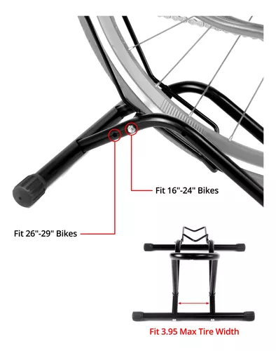 QWORK Soporte de acero para bicicleta de suelo, organizador de  almacenamiento de ciclismo, soporte de estacionamiento de ruedas delanteras  y traseras