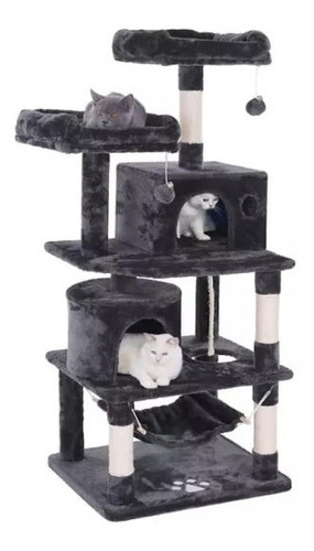 Rascador Gatos Tipo Torre 170cm + Hamaca Arbol Terciopelo