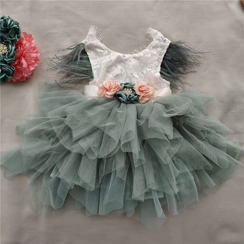 Vestido De Plumas Para Bebé Niña, Vestido De Princesa Santa,