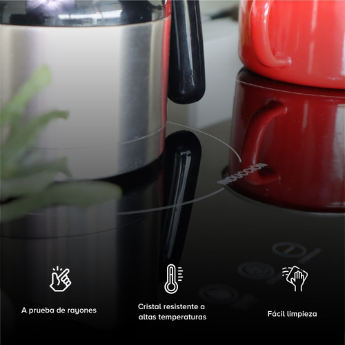 Imagen 5 de 9 de Encimera Cocina Electrica Avera Vidrio Templado Portatil