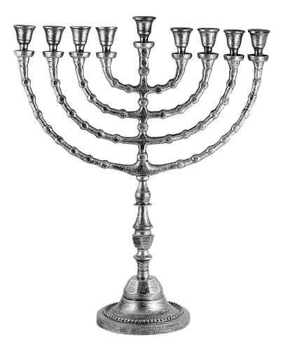 Zion Judaica - Menorá Tradicional Extra Grande Con Velas Gru