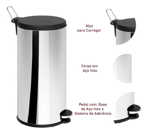 Lixeira Brinox Decorline Com Pedal 20l Em Inox - 3048/206