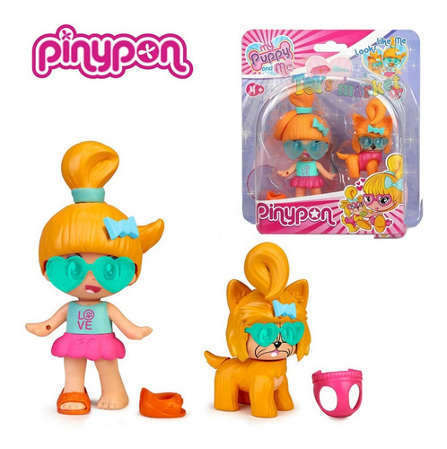 Imagen 2 de 6 de Pinypon Con Mascota Gato O Perro Muñeca Figura De Famosa