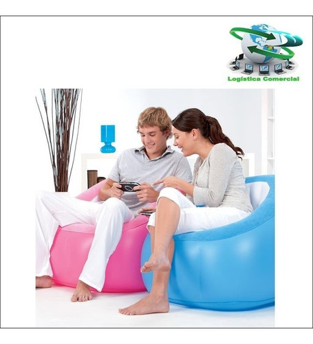 Imagen 6 de 8 de Silla Sillon Inflale Comfort Quest Cubo Bestway 75046