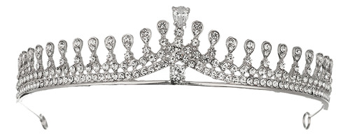 Diadema Nupcial Con Forma De Corona De Diamantes De Imitació