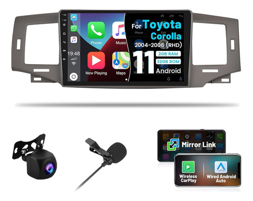 Para 2004 - 06 Toyota Corolla Radio Roinvou Car Estéreo